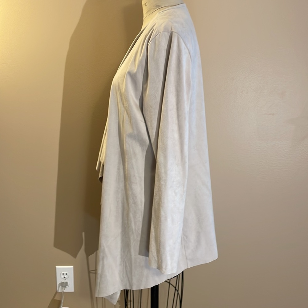 Soft surroundings ultra soft cardigan with raw edge in taupe - Picture 4 of 9